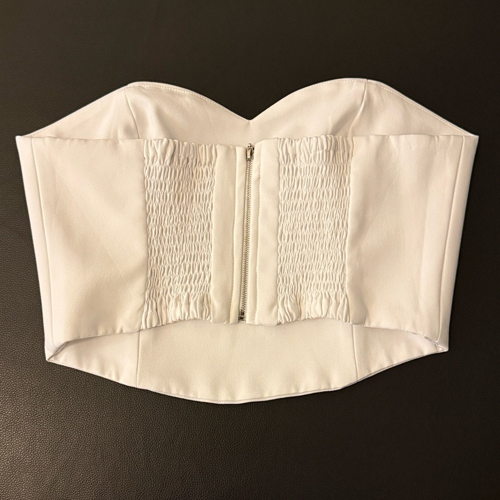 Debora Carvalho Women’s Two-Piece White Strapless Top & Pants Set Size 42 8-10 - Picture 4 of 14